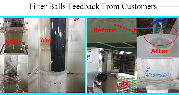 Less Backwash Polyester Bacteria House Filter Media Fiber Balls for Koi Pond