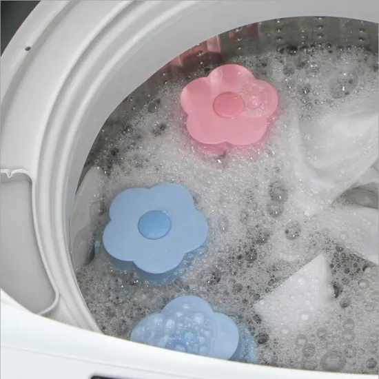 Floating Laundry Ball Washing Machine Filter Flower Shape Mesh Filter Bag Lint Hair Catcher Bl15622 